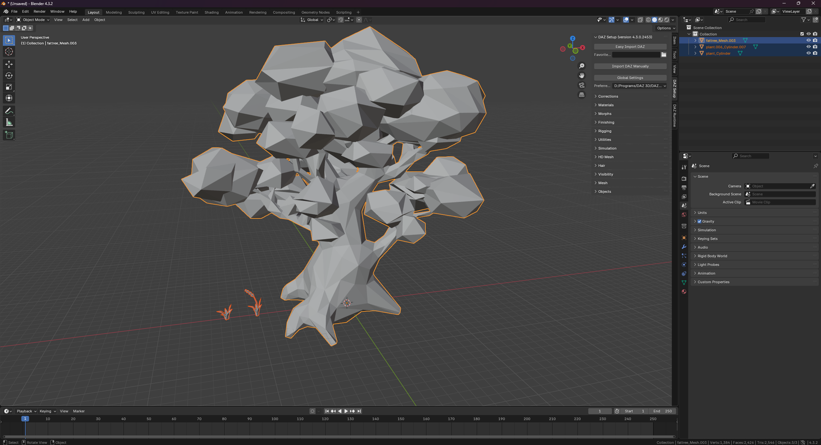 Blender Viewport with model